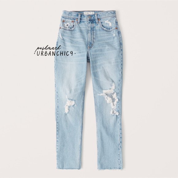 ABERCROMBIE High Rise Mom Jean Light Ripped 28 - Picture 5 of 15